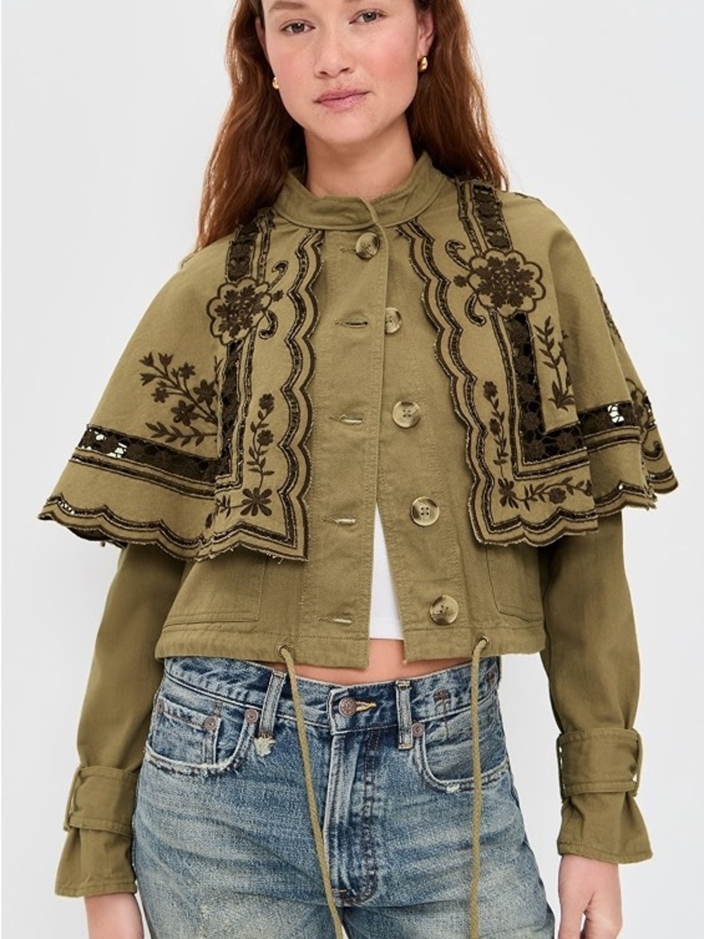 Free People Bali Hideaway Cutwork & Embroidery Cotton Jacket Small